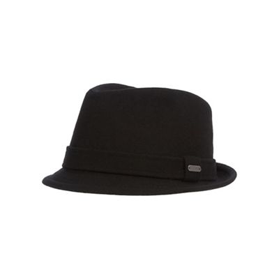 Black wool blend trilby hat